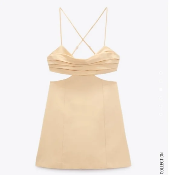 NWT Zara Cut Out Linen Blend Dress - Picture 8 of 10